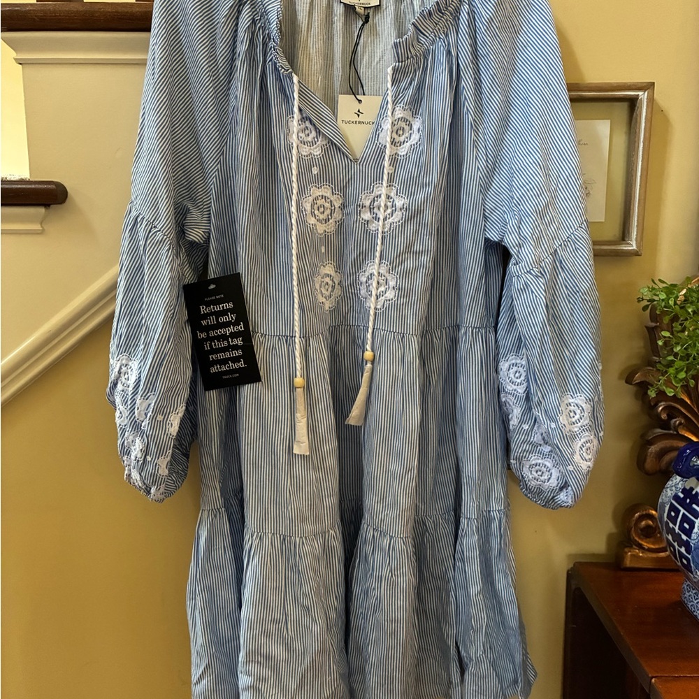 Tuckernuck beach nautical stripe Sea Breeze cover up dress XL NWT